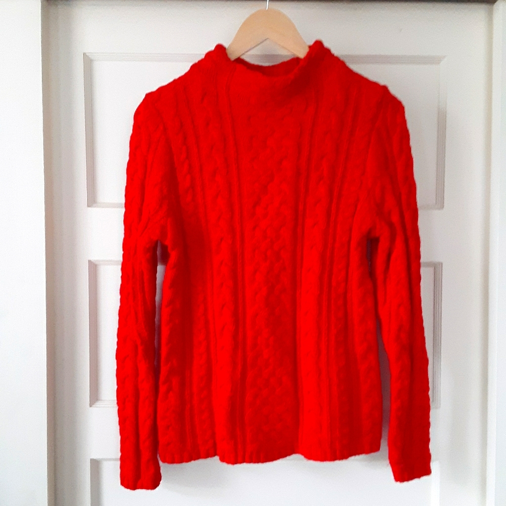 Red land's End sweater.